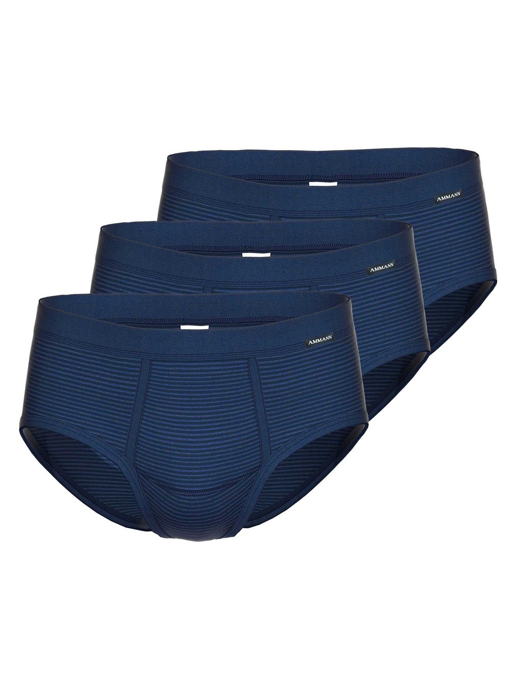 Ammann Slip 3er Pack Herren Baumwolle blau gestreift, L