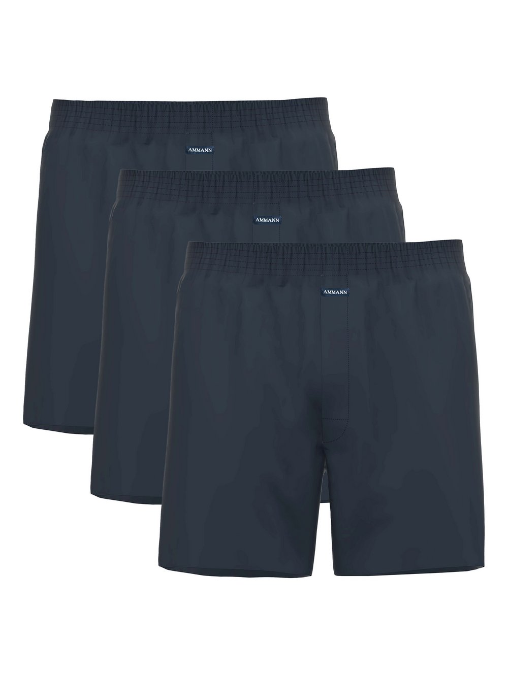Ammann Boxershort 3er Pack Herren Baumwolle blau, XXL