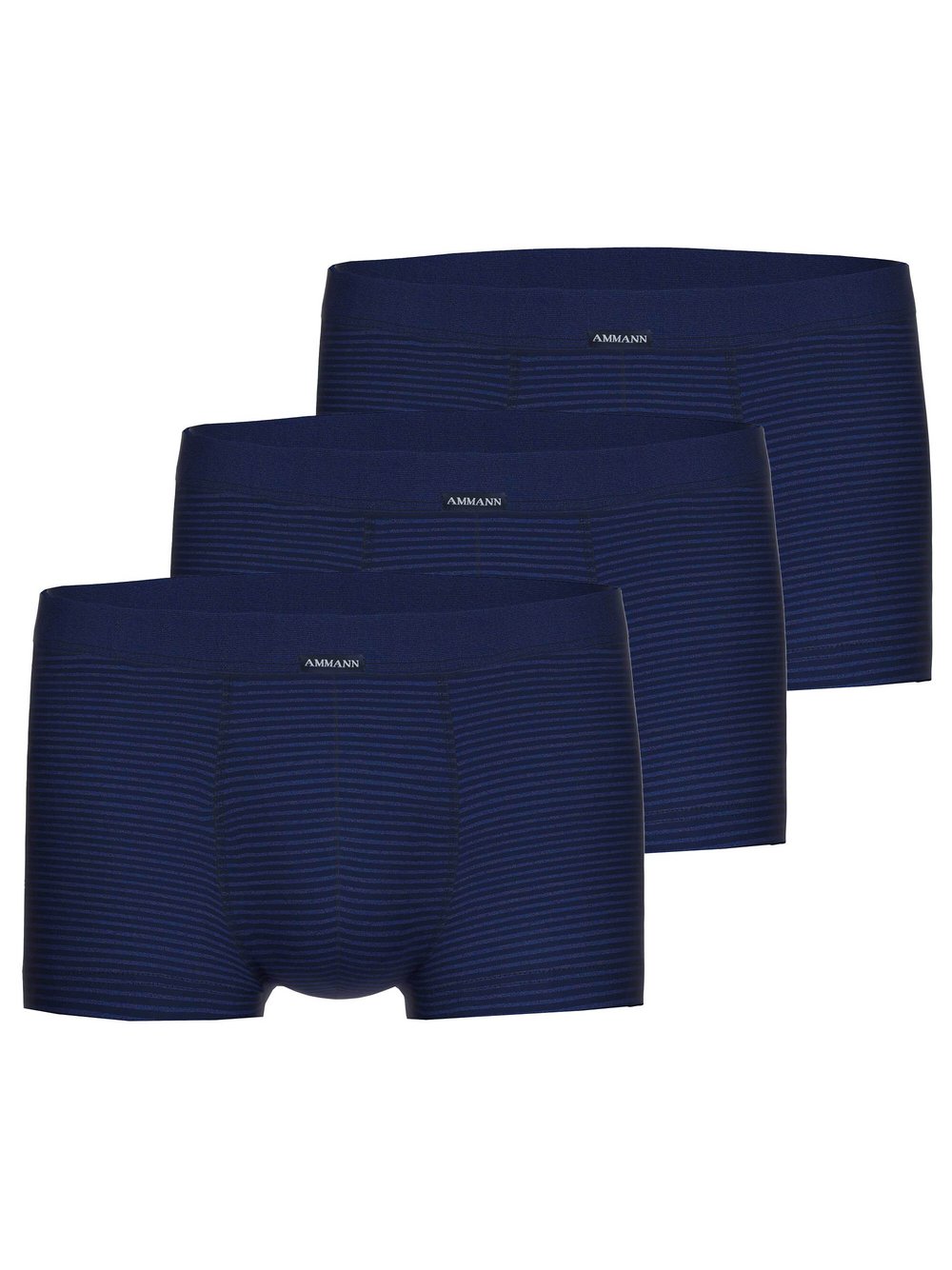 Ammann Boxershort 3er Pack Herren Baumwolle blau gestreift, L