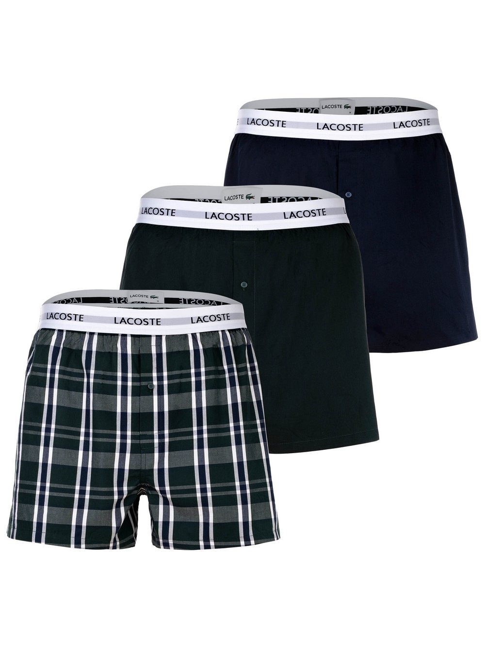 Lacoste Web-Boxershorts 3er Pack Herren Baumwolle mehrfarbig, XL