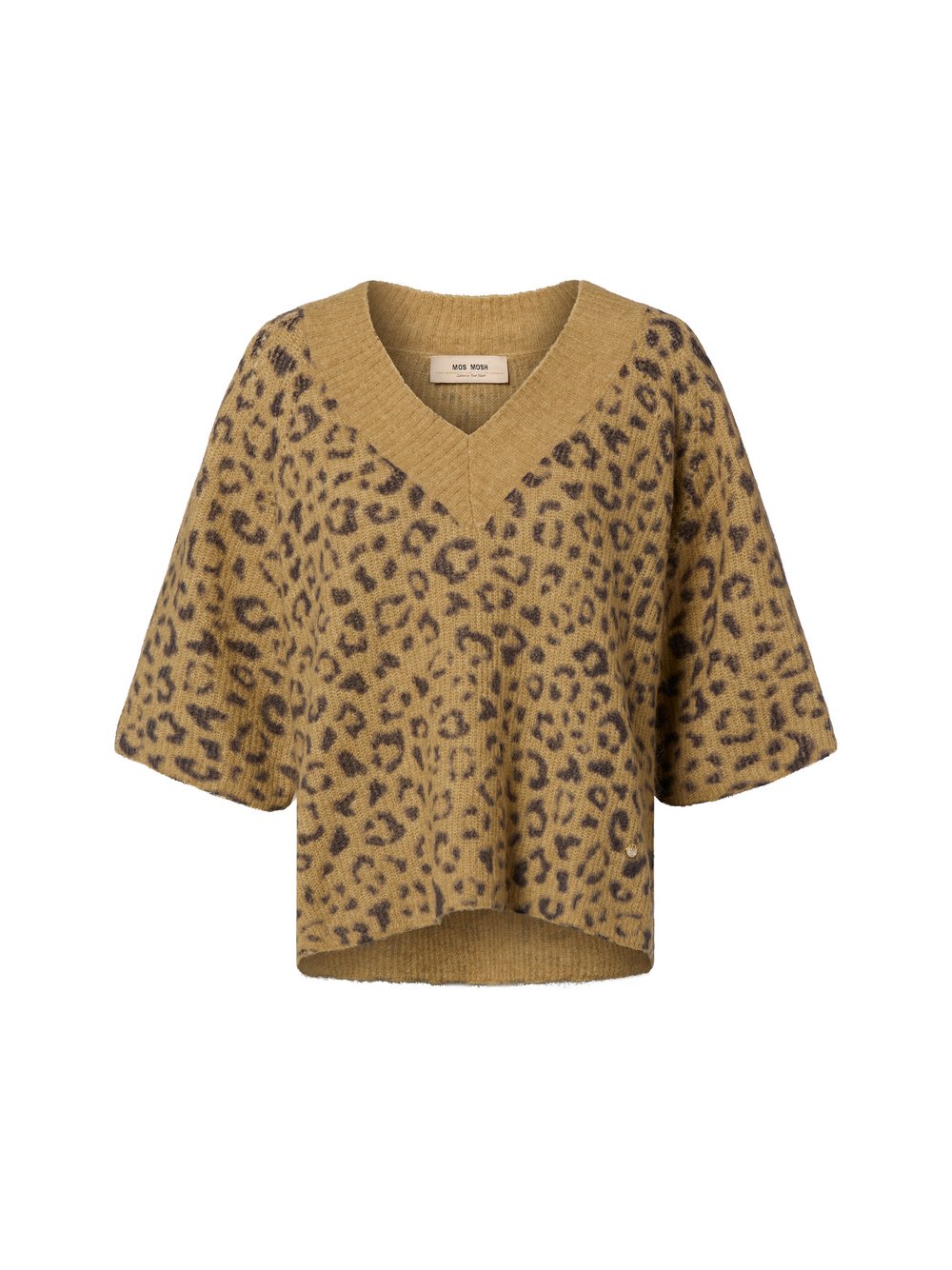 MOS MOSH Kurzarm-Pullover mit Alpaka-Anteil Damen Polyamid mehrfarbig gemustert, XS
