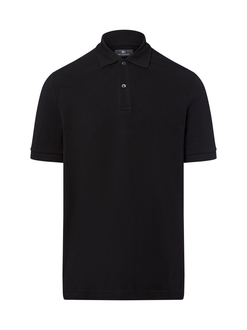 Nils Sundström Poloshirt Herren Baumwolle schwarz, S