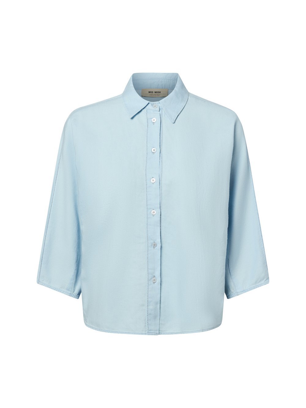 MOS MOSH Bluse mit Leinen-Anteil Damen Baumwolle blau, L