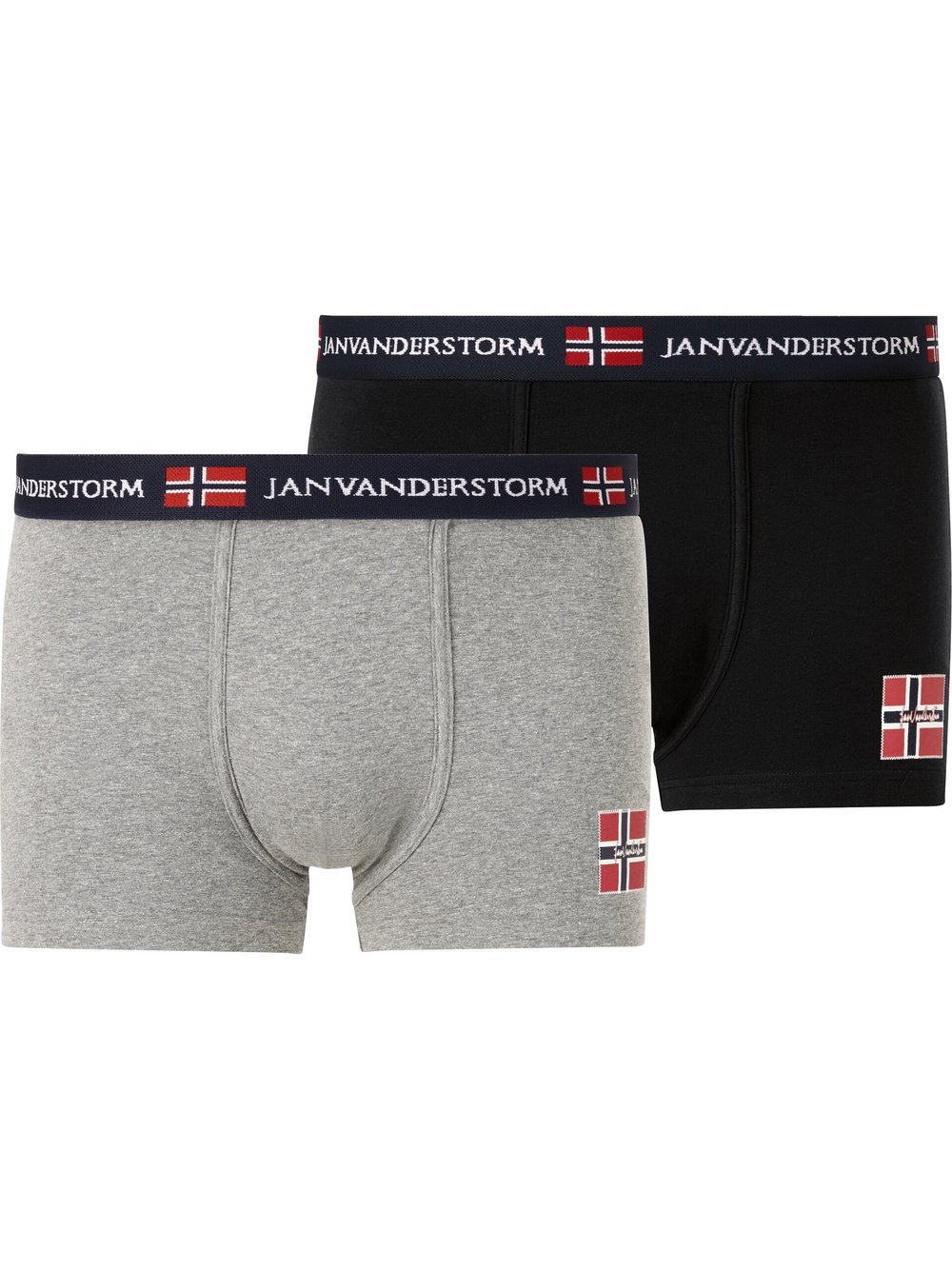 Jan Vanderstorm 2Er Pack Retropant Herren Baumwolle grau, L