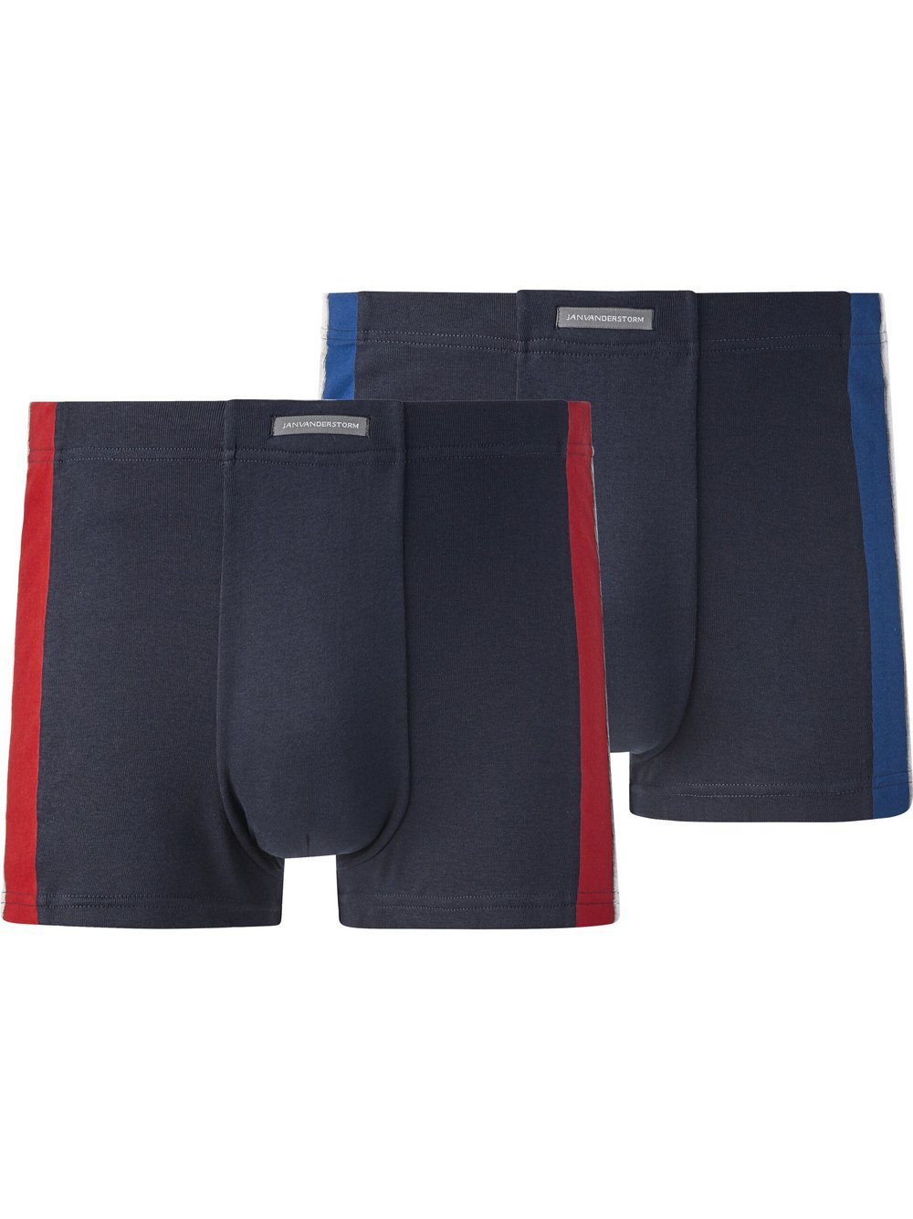 Jan Vanderstorm 2Er Pack Retropant Herren Baumwolle blau gestreift, L