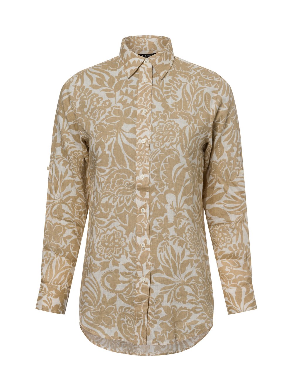 Lauren Ralph Lauren Leinenbluse Damen beige gemustert, XL