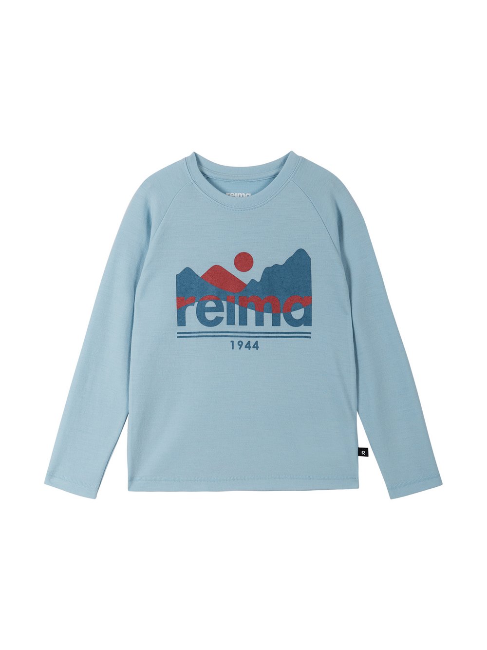 reima Shirt Kinder Wolle blau bedruckt, 122