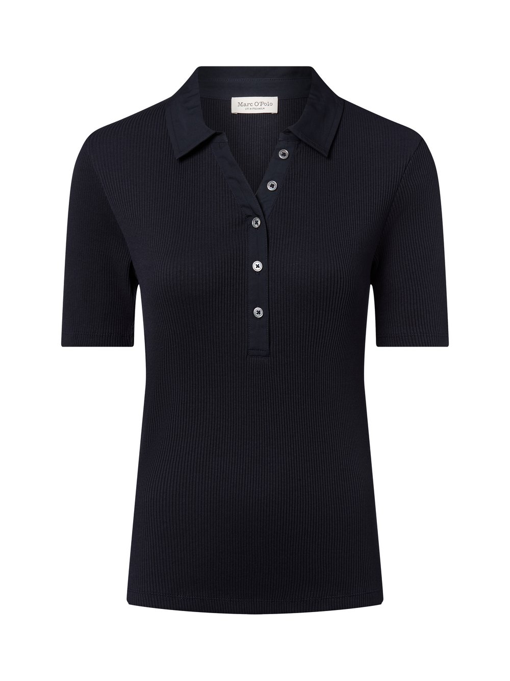 Marc O'Polo Poloshirt Damen Baumwolle blau, L