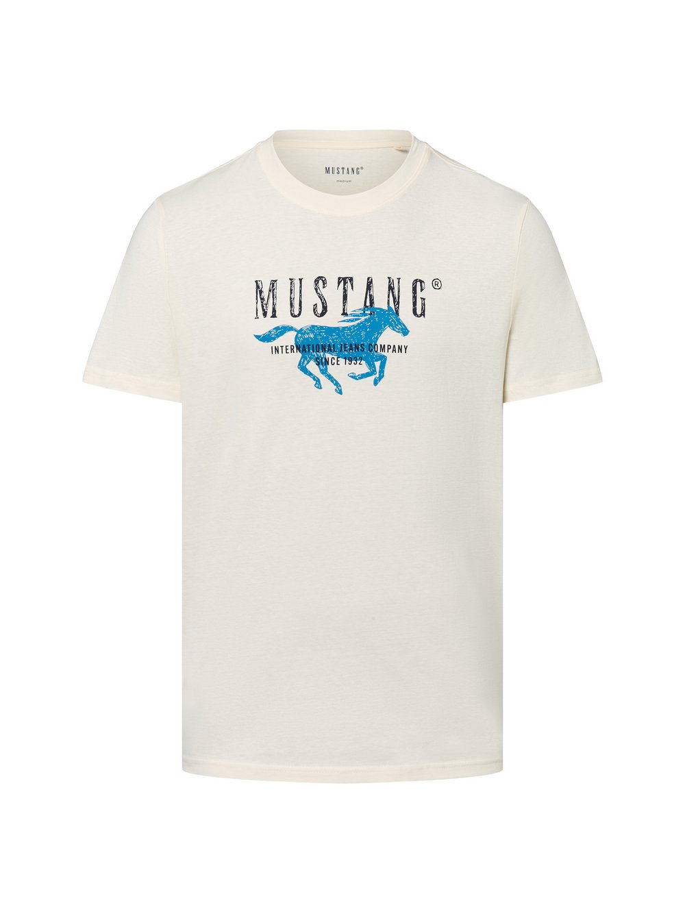 Mustang T-Shirt Herren Baumwolle beige bedruckt, L