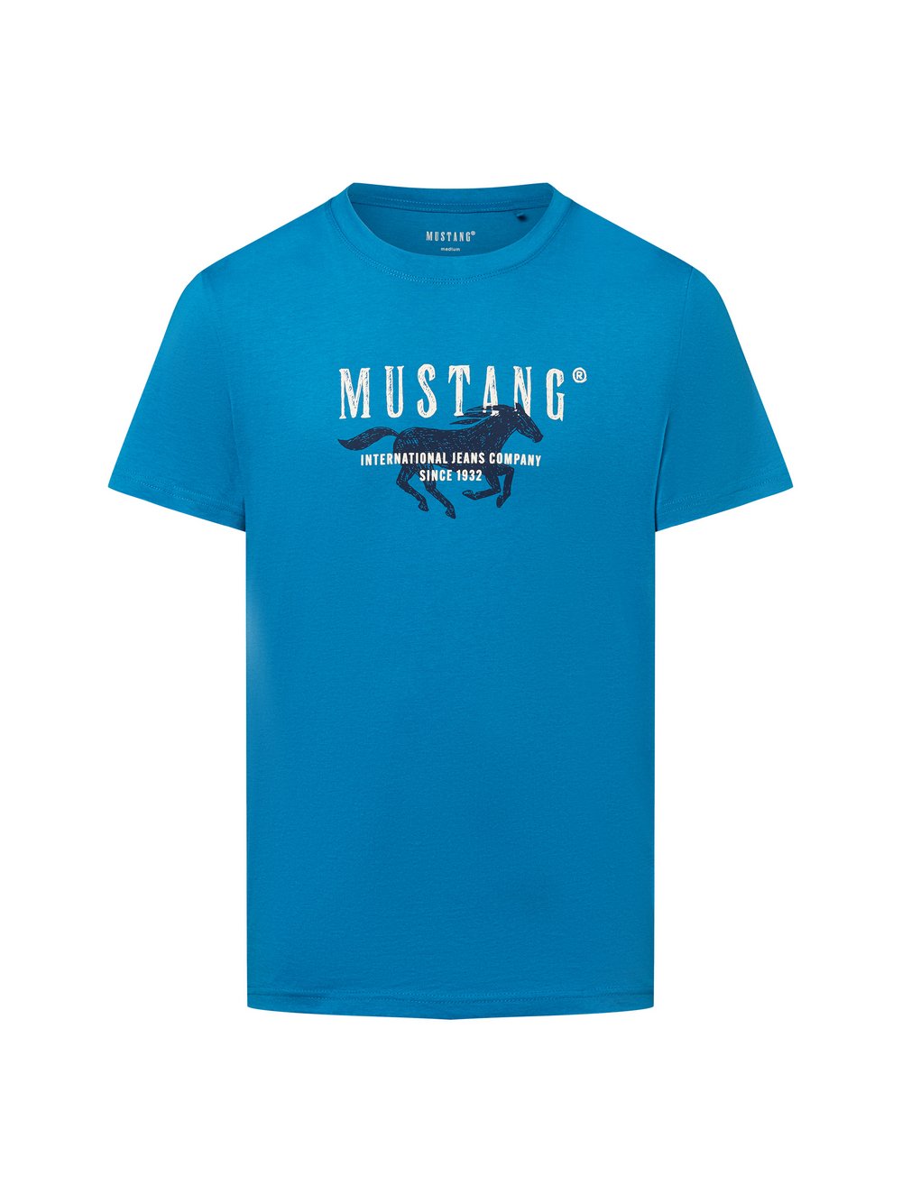Mustang T-Shirt Herren Baumwolle blau bedruckt, L