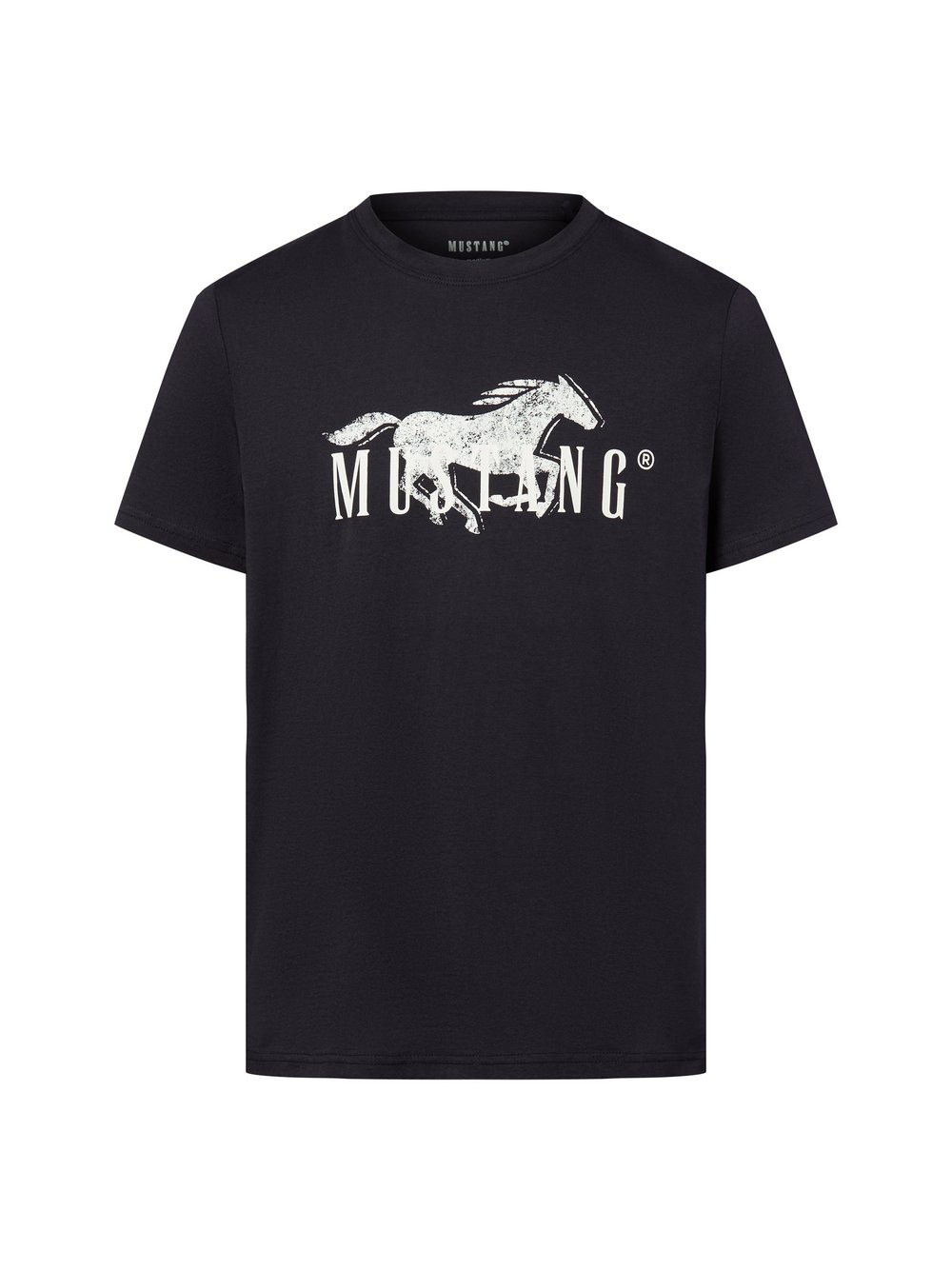 Mustang T-Shirt Herren Baumwolle schwarz bedruckt, L