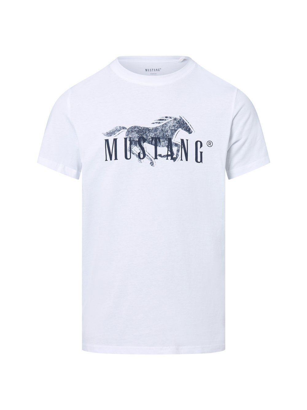 Mustang T-Shirt Herren Baumwolle weiß bedruckt, M