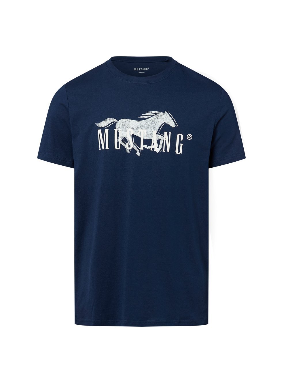 Mustang T-Shirt Herren Baumwolle blau bedruckt, S