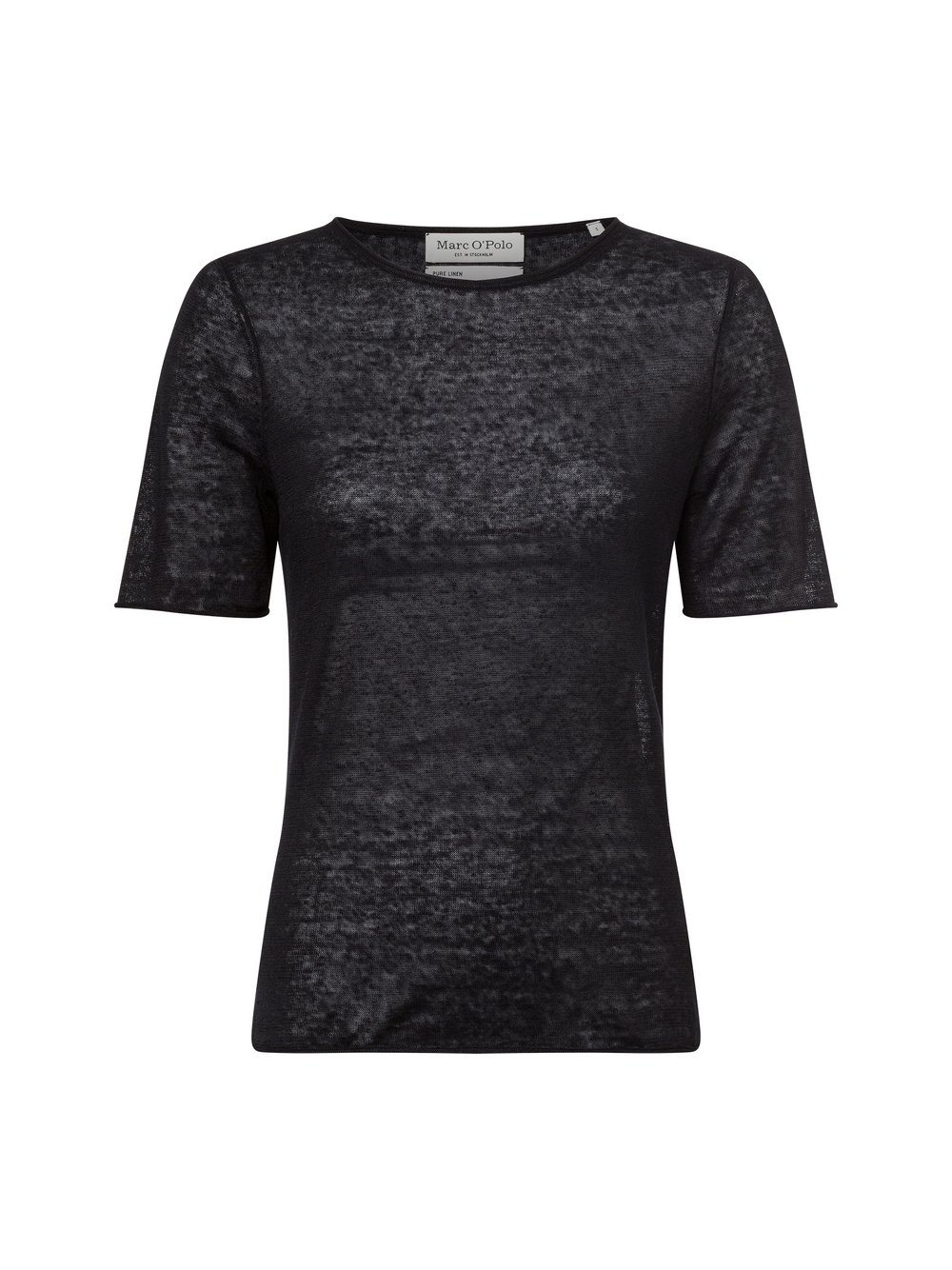 Marc O'Polo Leinen T-Shirt Damen schwarz, M