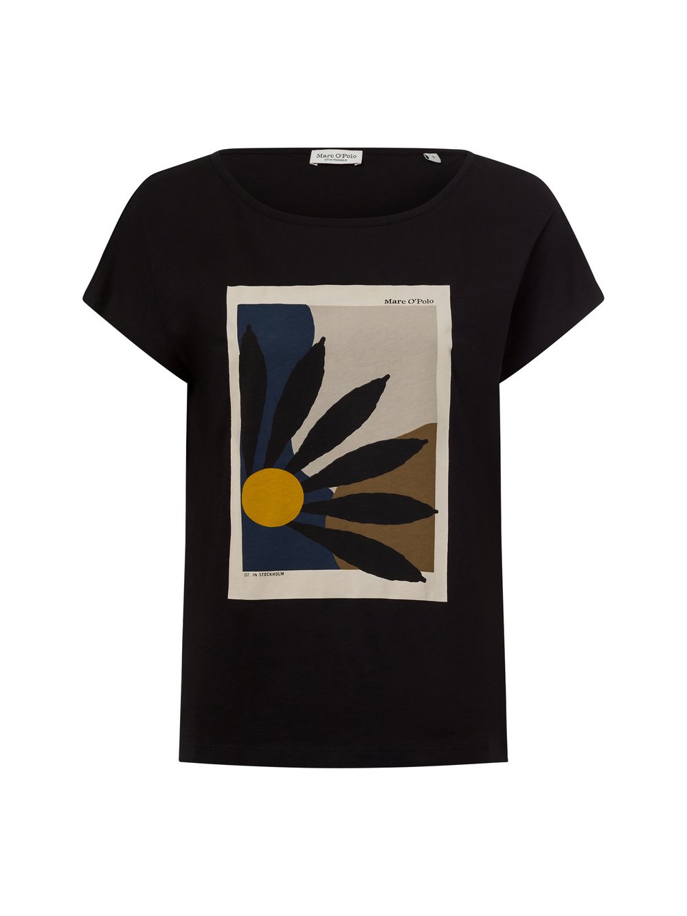 Marc O'Polo T-Shirt Damen Baumwolle schwarz bedruckt, S