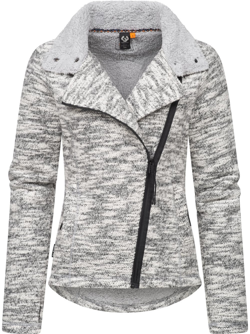 Ragwear Strickfleecejacke Damen Baumwolle grau, XXXL