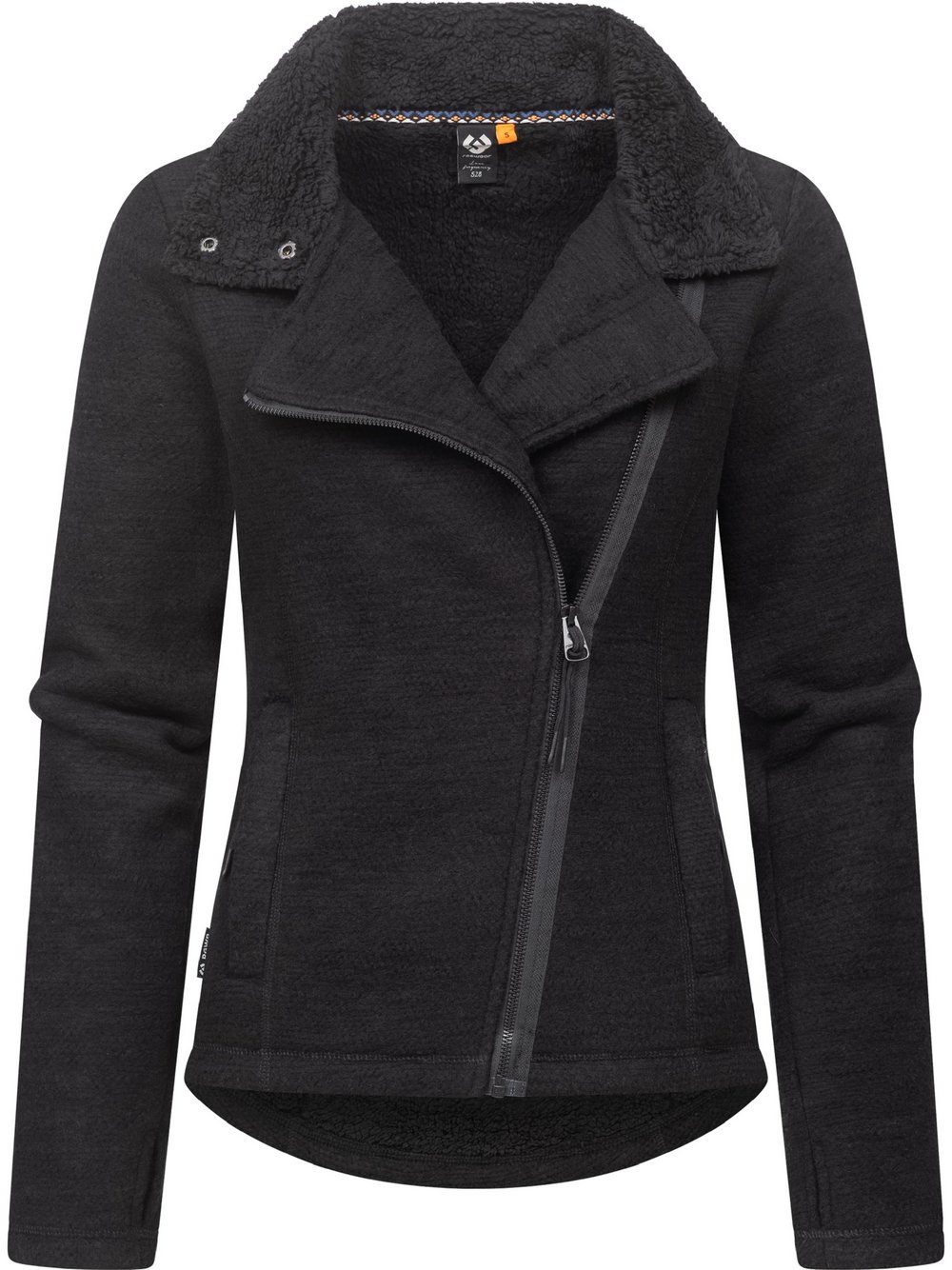 Ragwear Strickfleecejacke Damen Baumwolle schwarz, L