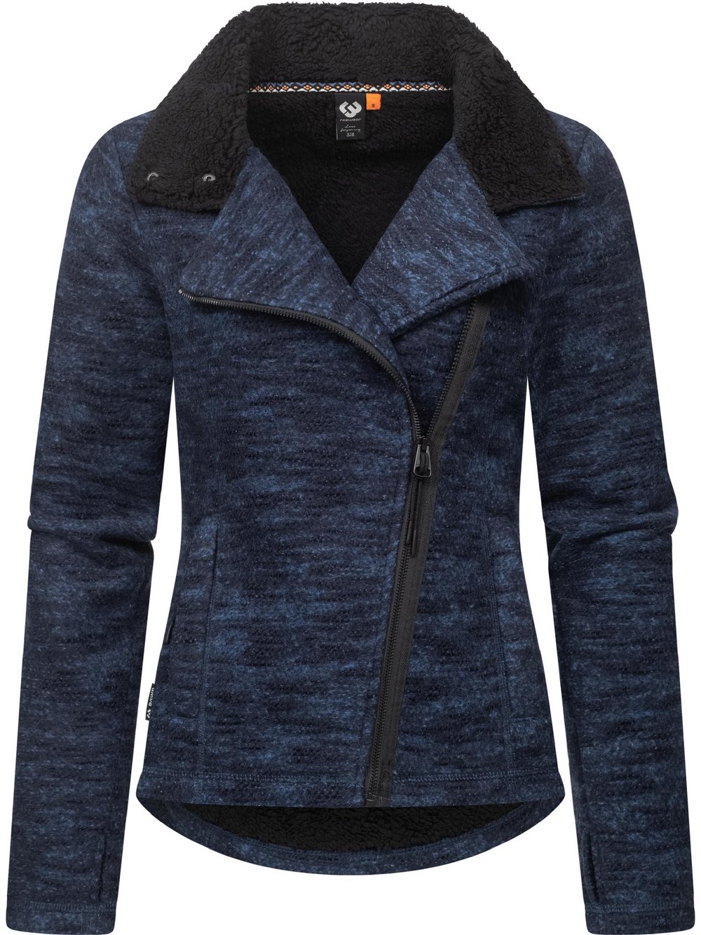 Ragwear Strickfleecejacke Damen Baumwolle blau, XXXL