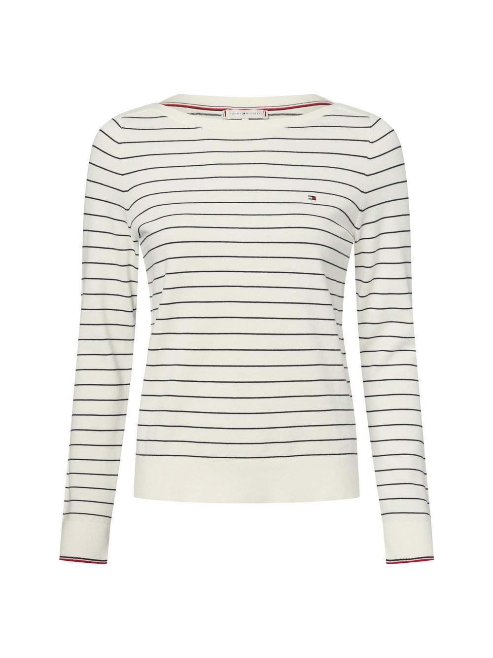 Thumbnail - Tommy Hilfiger Pullover Damen Baumwolle weiß gestreift, S