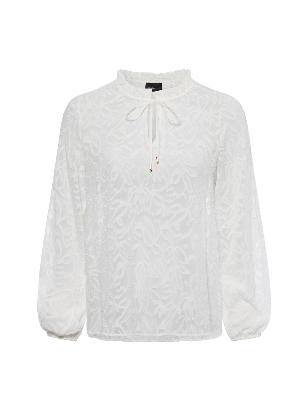 s.Oliver BLACK LABEL Sommerbluse Damen weiß strukturiert, 36
