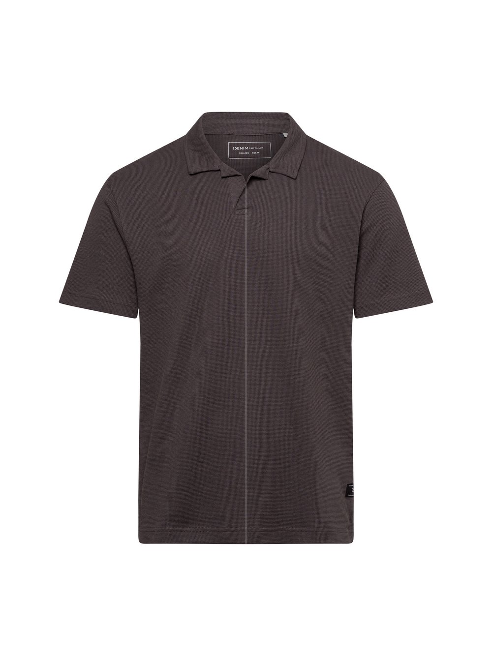 Tom Tailor Denim Poloshirt Herren Baumwolle grau strukturiert, XL