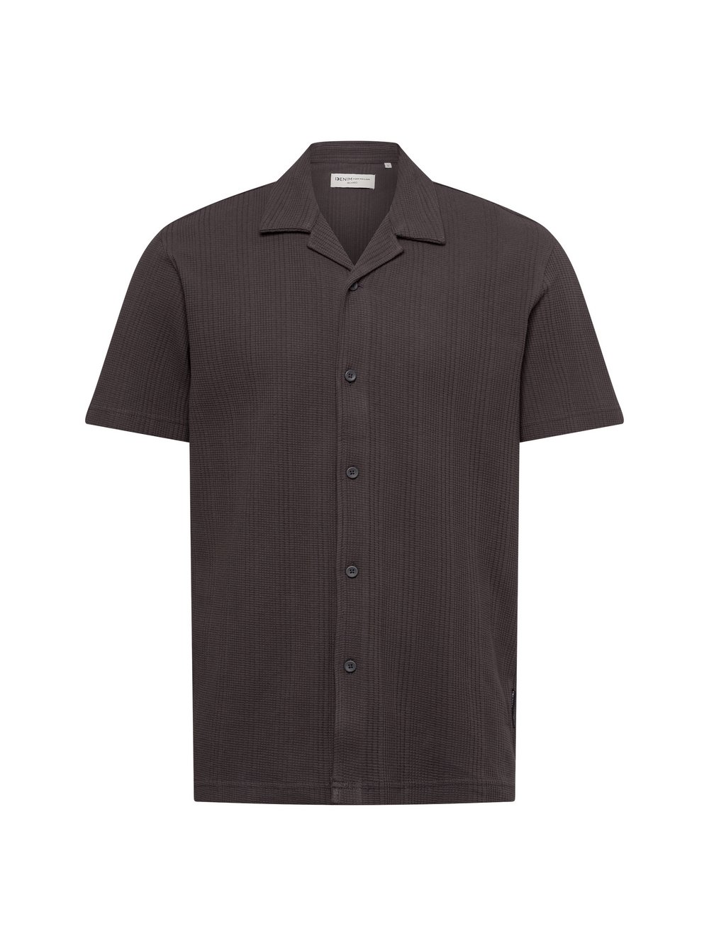 Tom Tailor Denim Kurzarm-Freizeithemd Herren Comfort Fit Baumwolle grau strukturiert, M