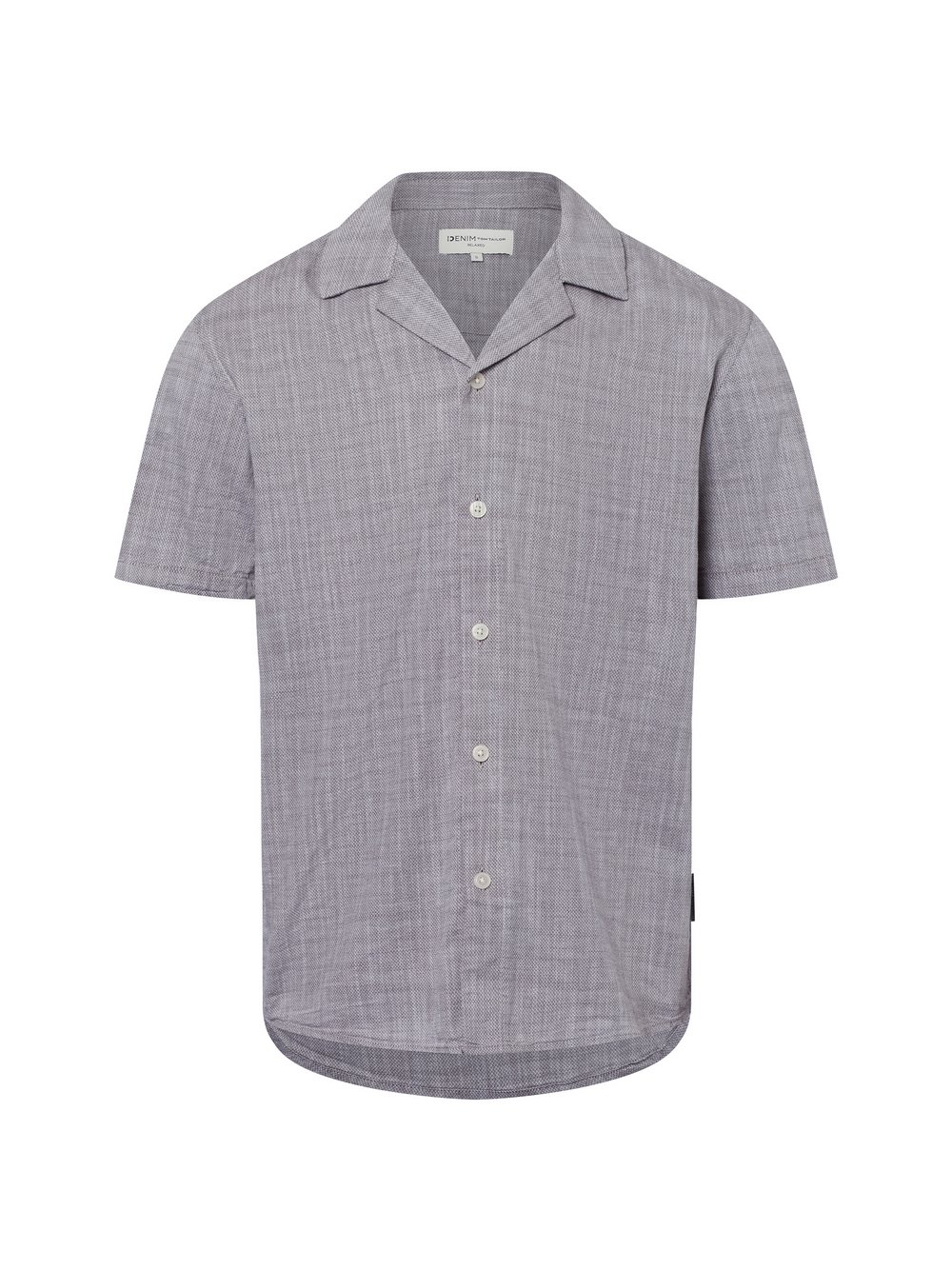 Tom Tailor Denim Freizeithemd Herren Comfort Fit Baumwolle grau meliert, L