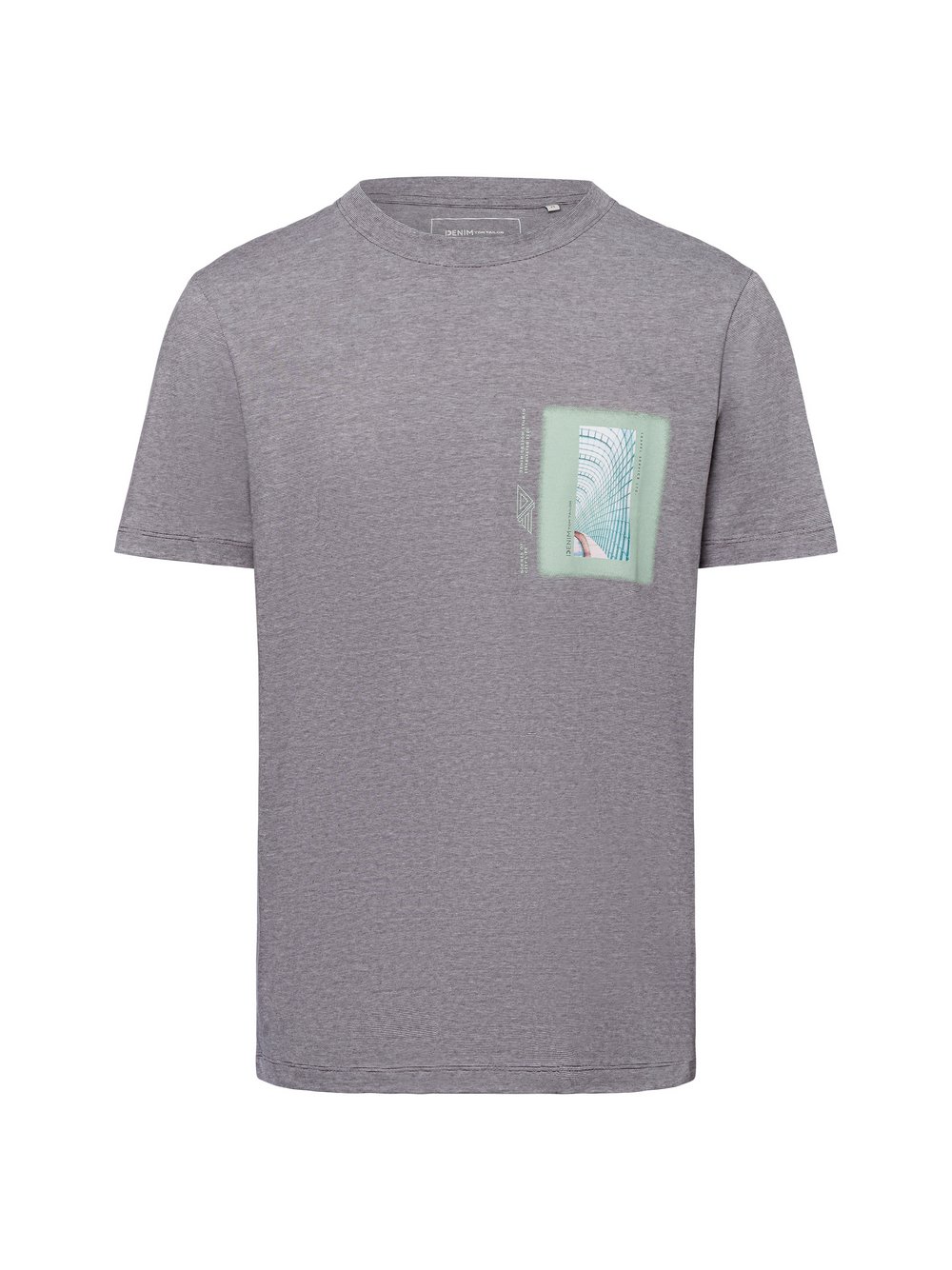 Tom Tailor Denim T-Shirt Herren Baumwolle grau gestreift, XXL