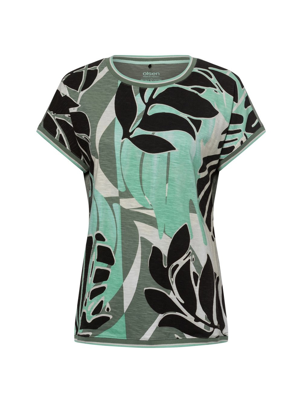 Olsen T-Shirt Damen Baumwolle mehrfarbig gemustert, 38
