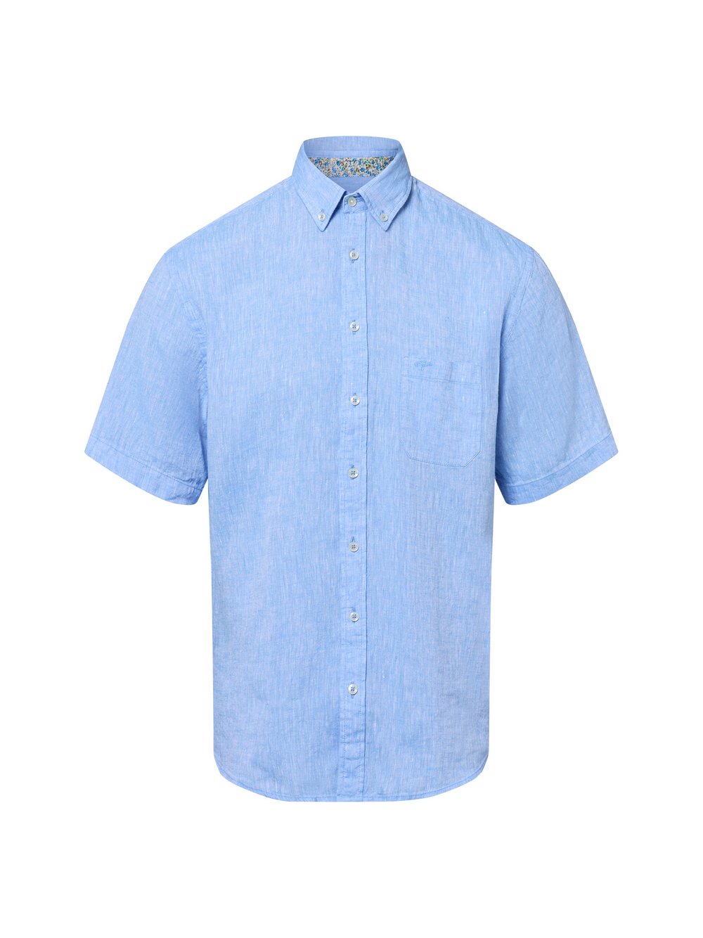 Fynch-Hatton Freizeithemd mit Leinen-Anteil Herren Regular Fit blau meliert, XXXL