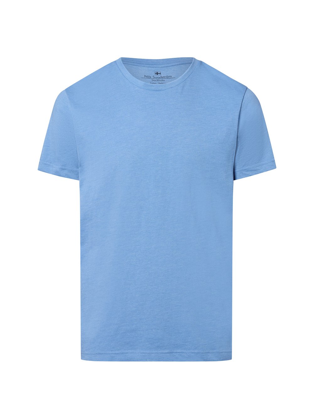 Nils Sundström T-Shirt Herren Baumwolle blau meliert, XL