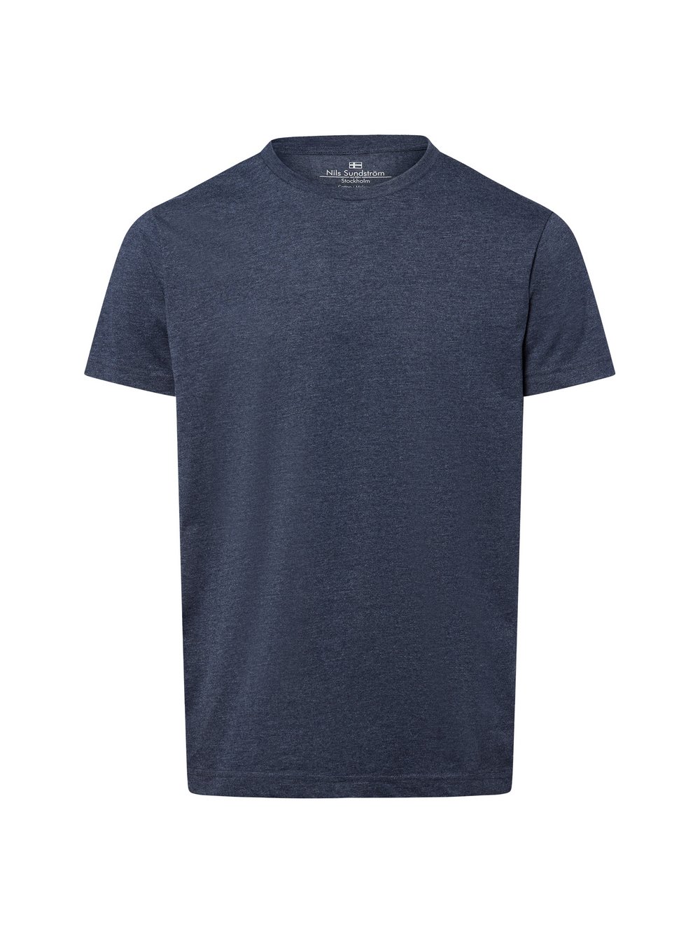 Nils Sundström T-Shirt Herren Baumwolle blau meliert, S