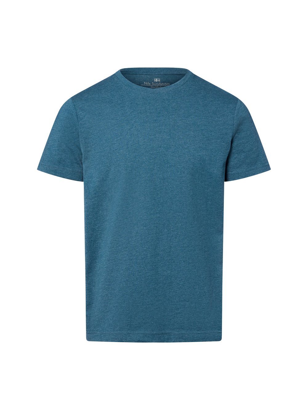 Nils Sundström T-Shirt Herren Baumwolle blau meliert, S