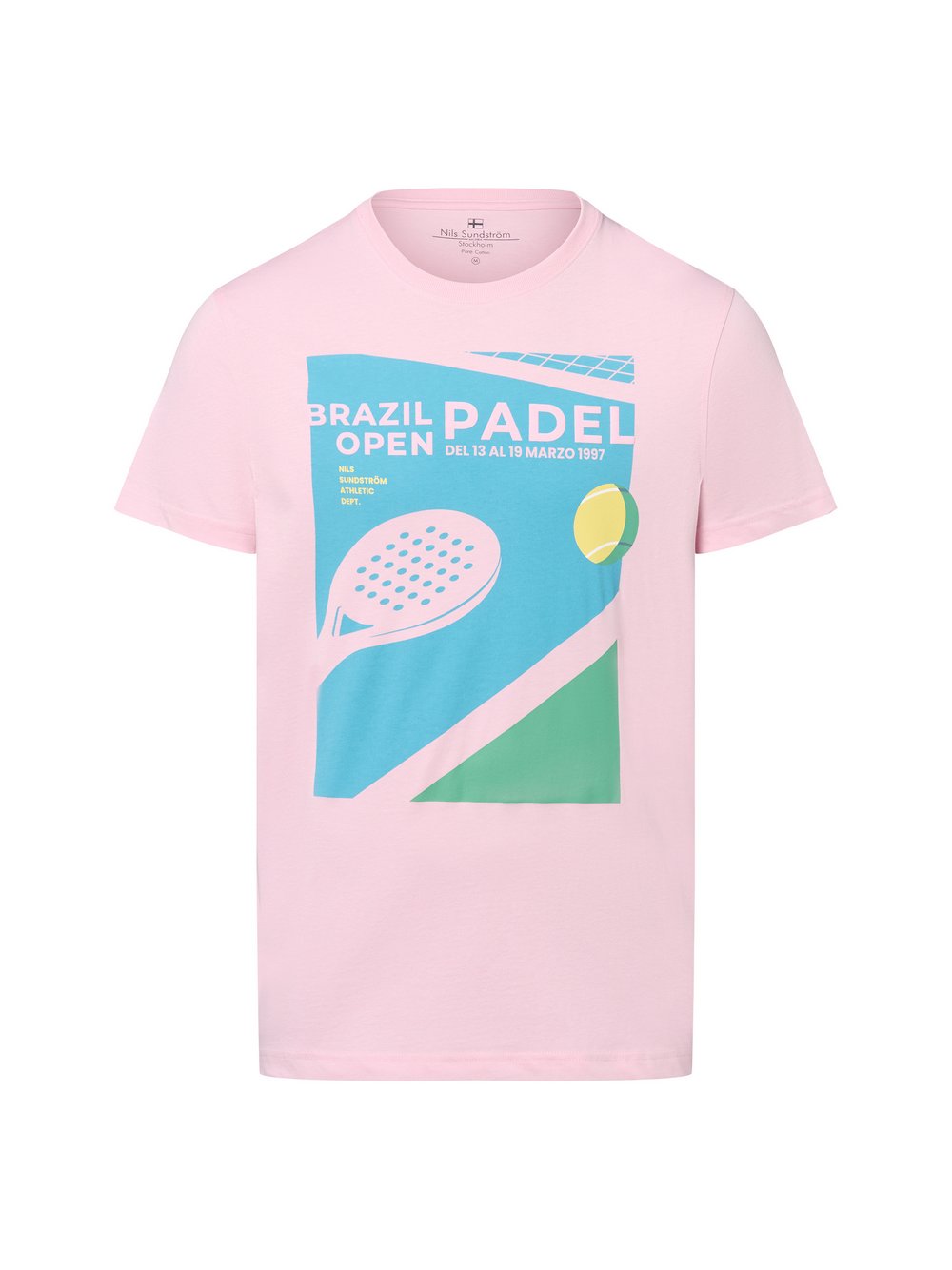Nils Sundström T-Shirt Herren Baumwolle rosa bedruckt, XXL