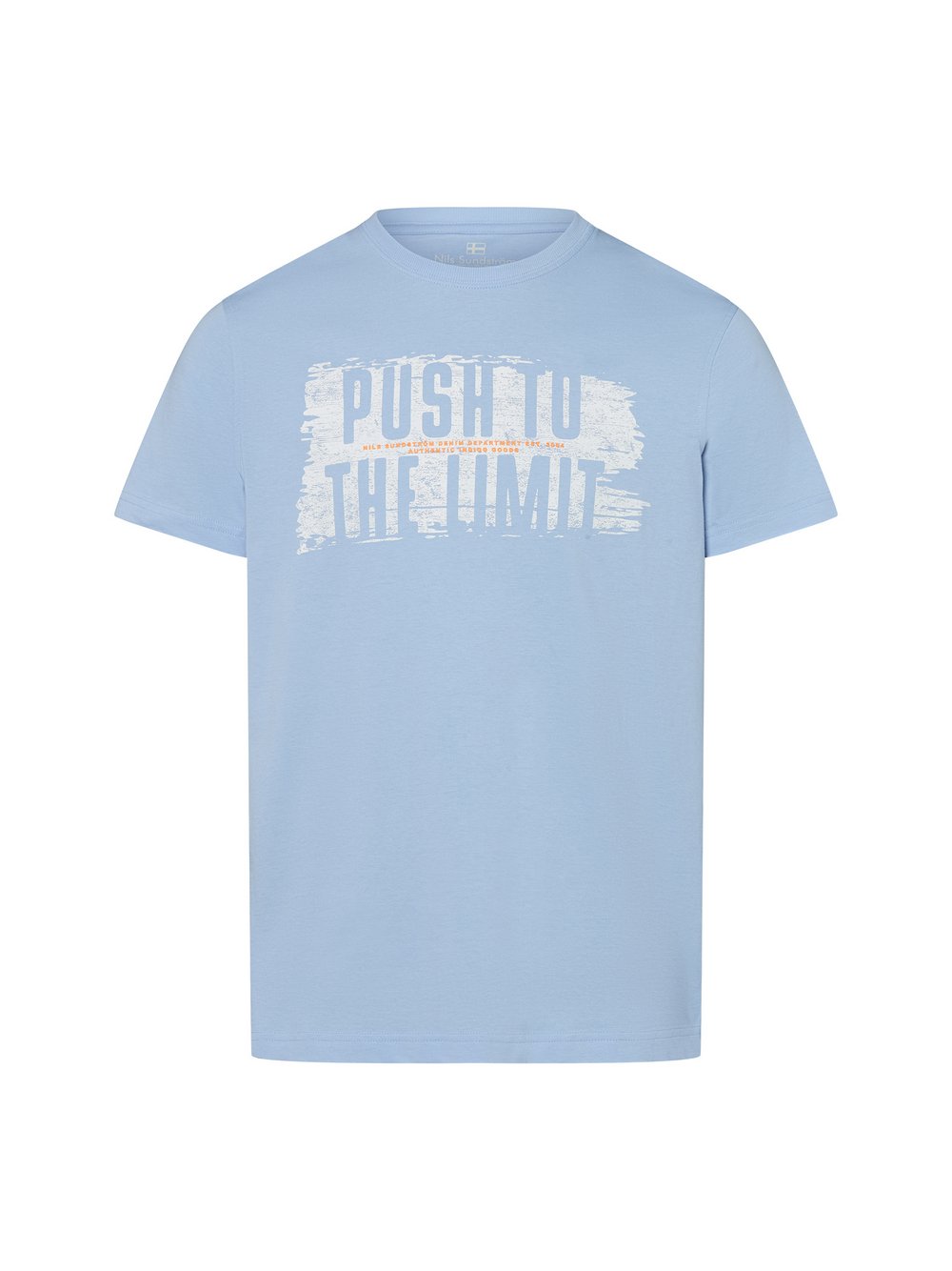 Nils Sundström T-Shirt Herren Baumwolle blau bedruckt, XL