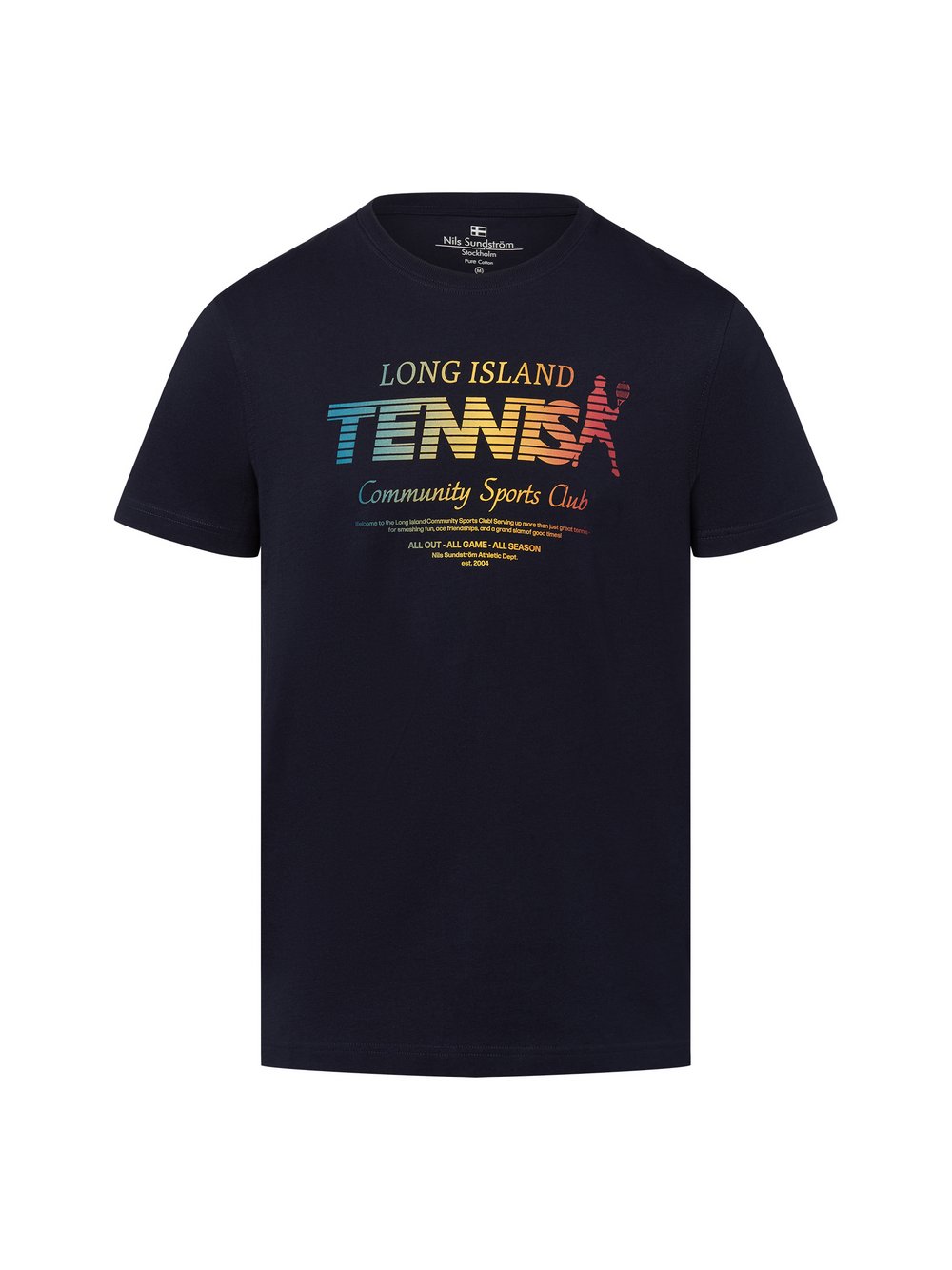 Nils Sundström T-Shirt Herren Baumwolle blau bedruckt, XXL