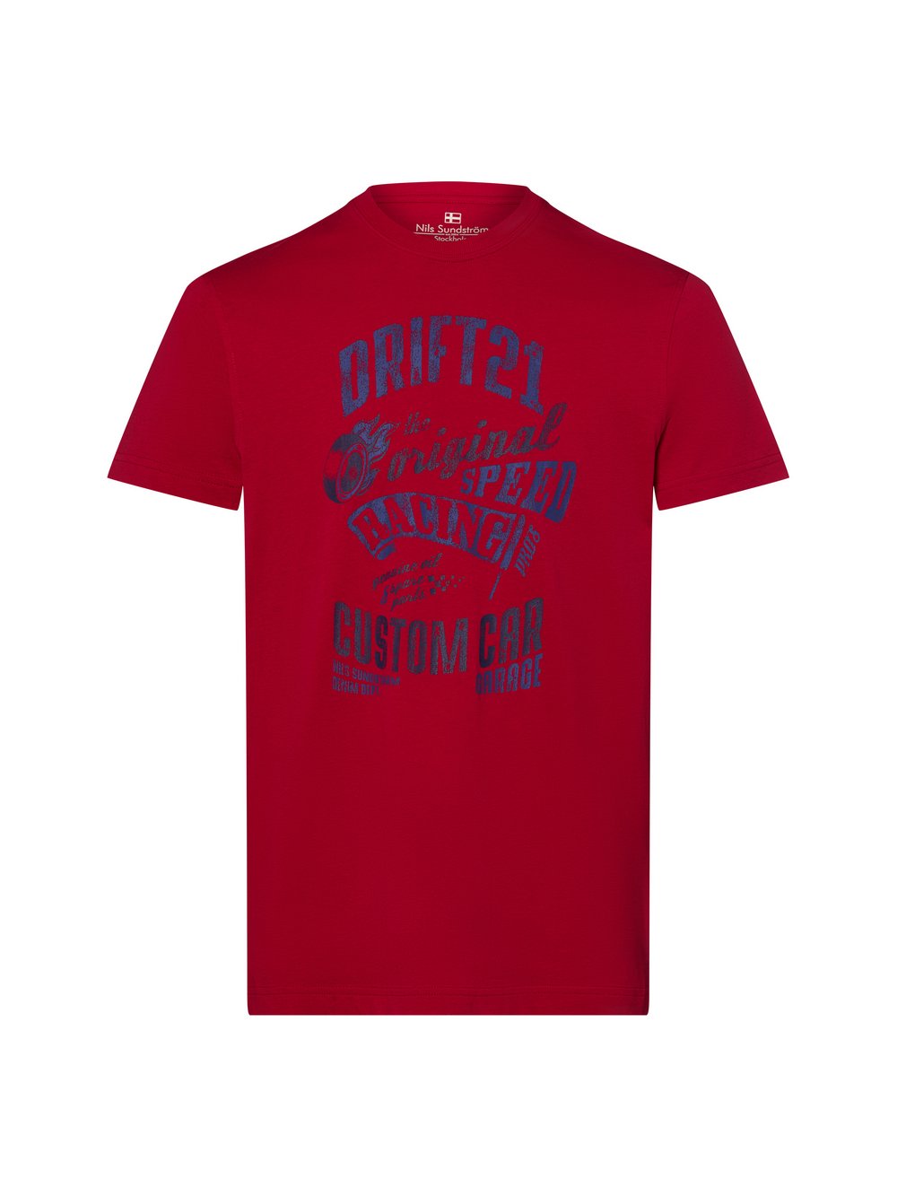 Nils Sundström T-Shirt Herren Baumwolle rot bedruckt, M