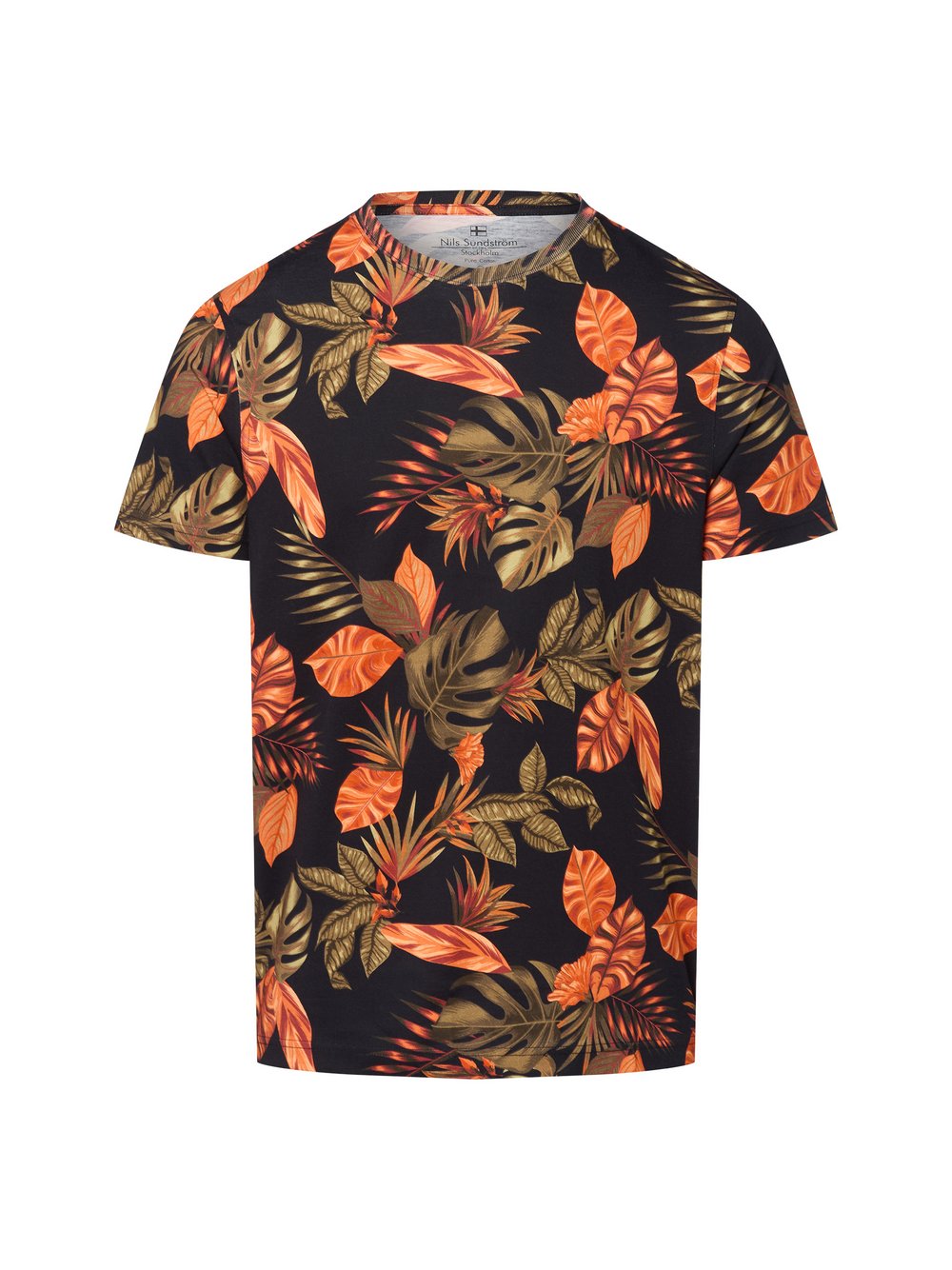 Nils Sundström T-Shirt Herren Baumwolle schwarz bedruckt, XXL