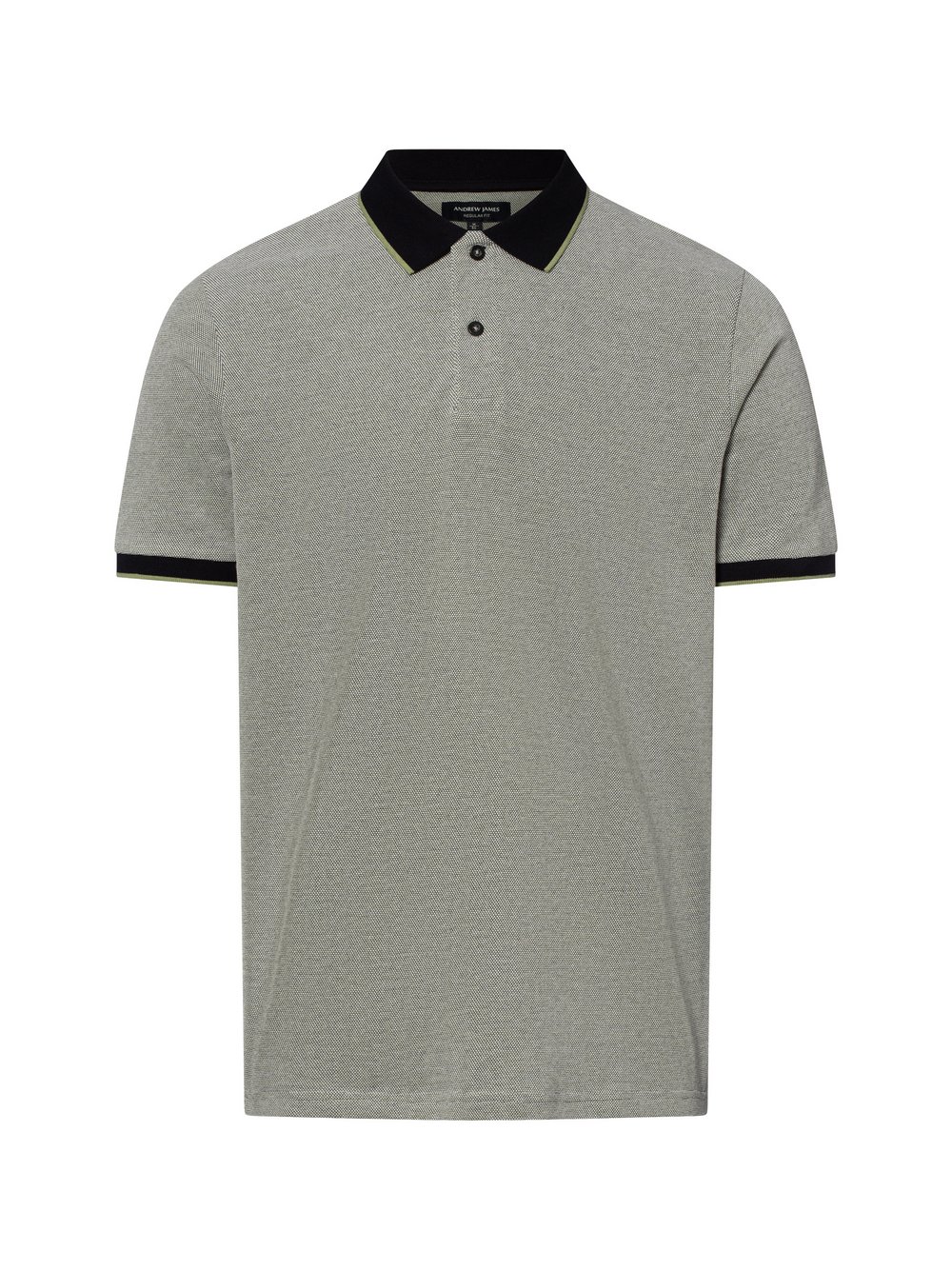 Andrew James Poloshirt Herren Baumwolle grün meliert, S