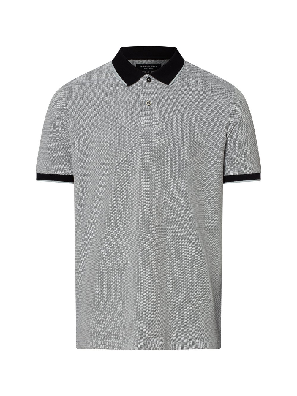 Andrew James Poloshirt Herren Baumwolle blau meliert, S