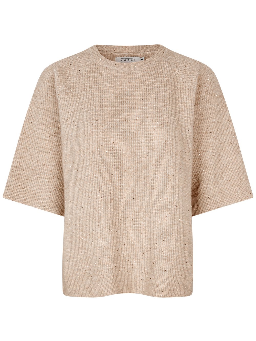 Masai Kurzärmeliges Strick-Top Damen beige, 40