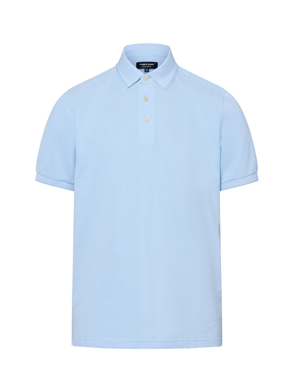 Andrew James Poloshirt Herren Baumwolle blau meliert, S