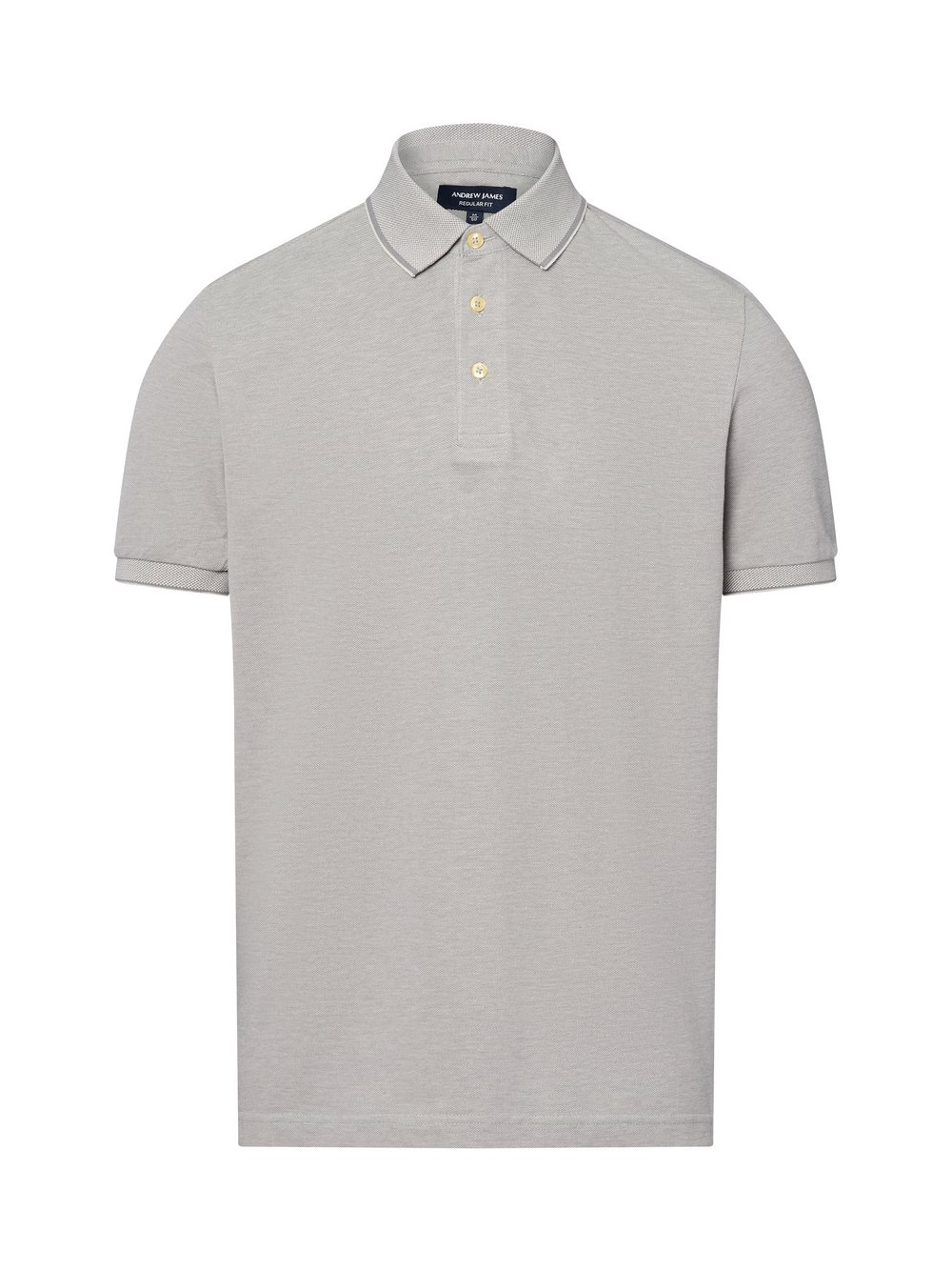 Andrew James Poloshirt Herren Baumwolle grau meliert, M