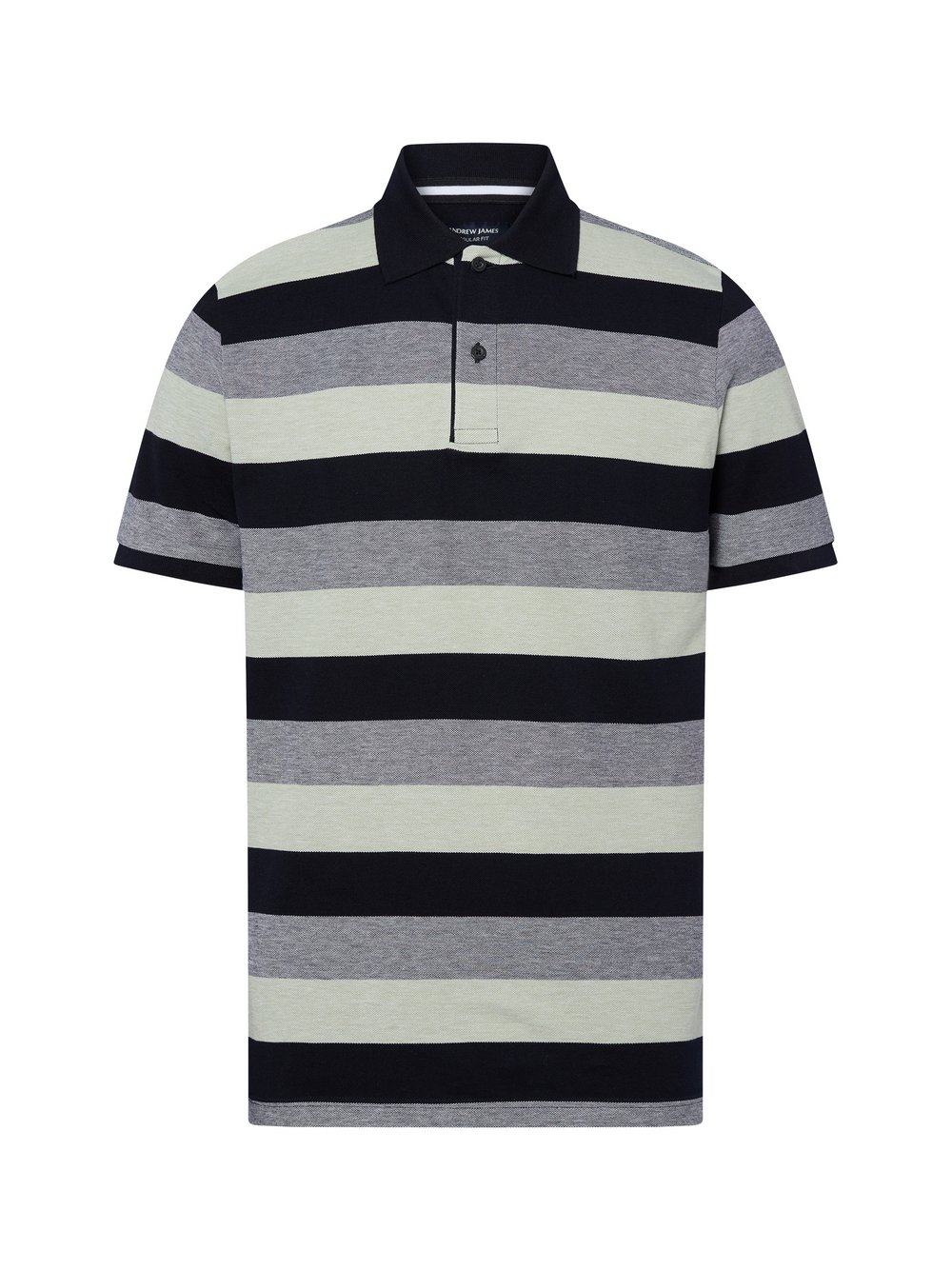 Andrew James Poloshirt Herren Baumwolle blau gestreift, XL