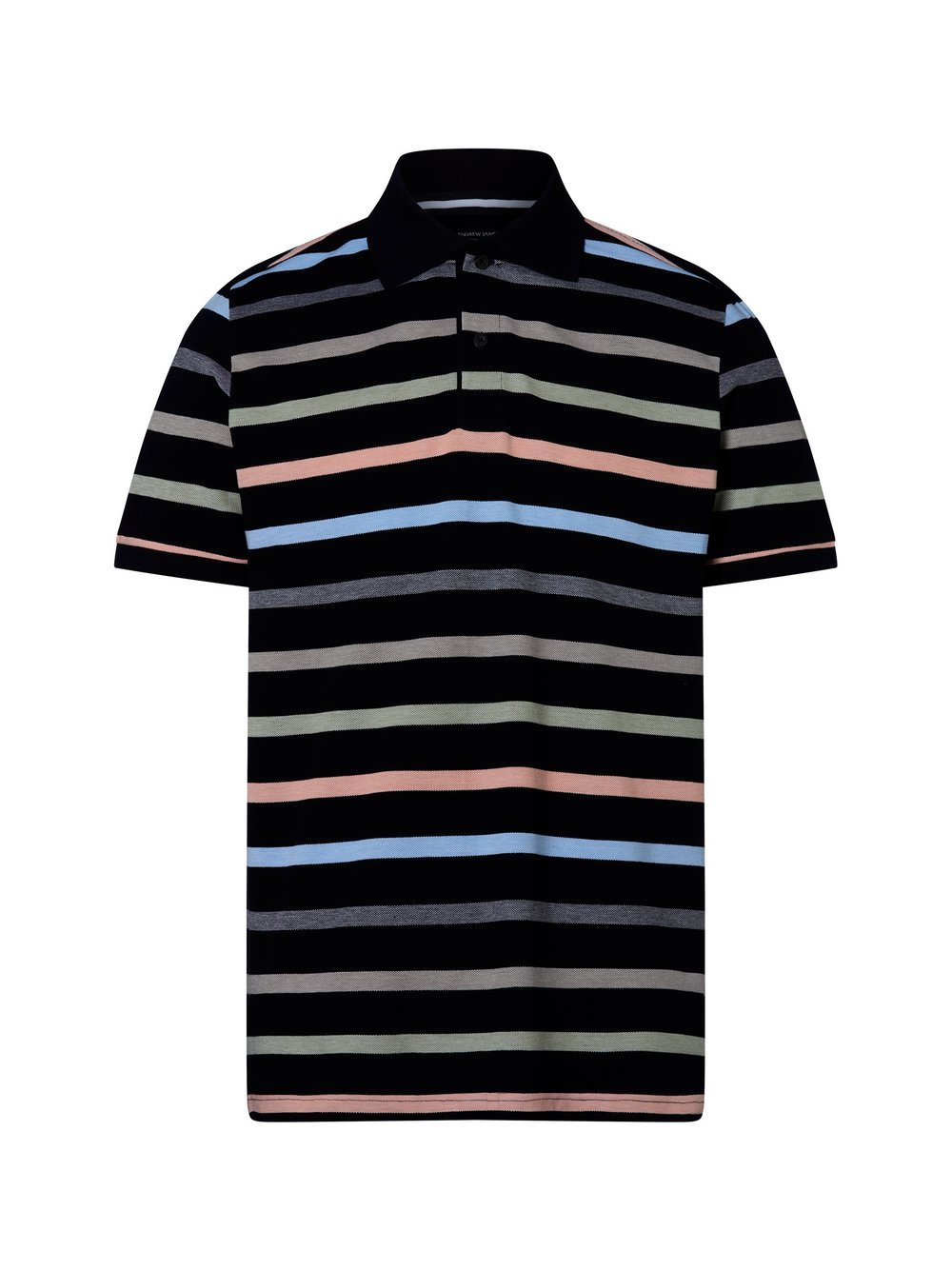 Andrew James Poloshirt Herren Baumwolle blau gestreift, XXL
