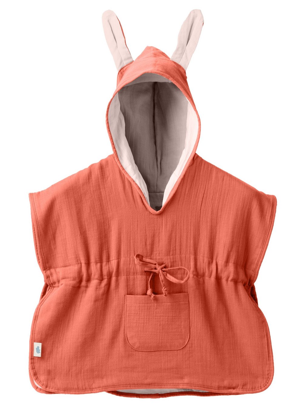 Mababu Badeponcho Jungen Baumwolle orange, 116