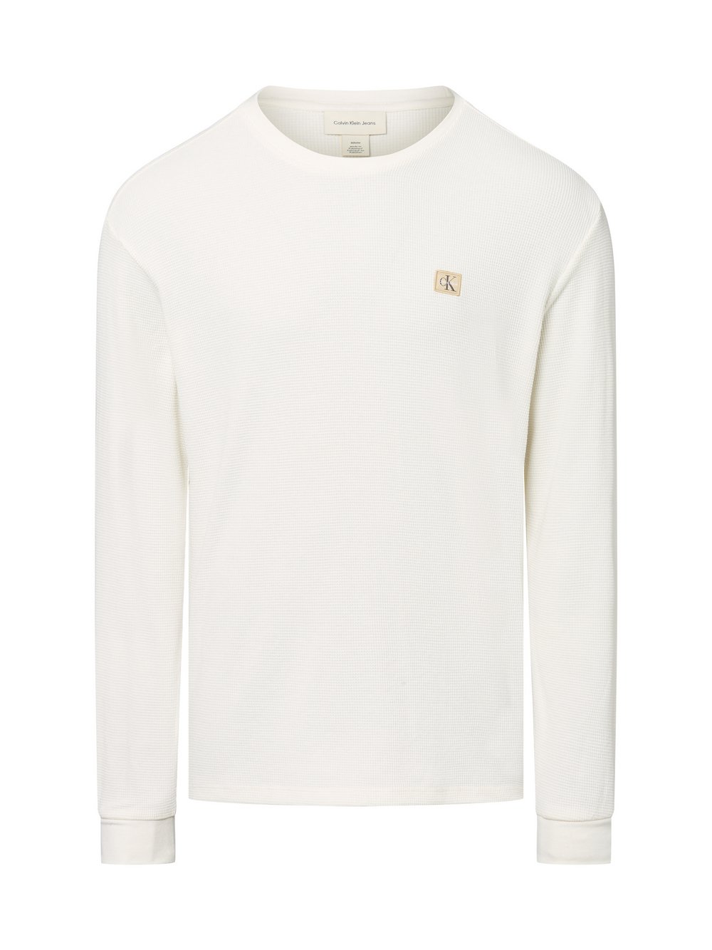 Calvin Klein Jeans Langarmshirt Herren Baumwolle weiß, M