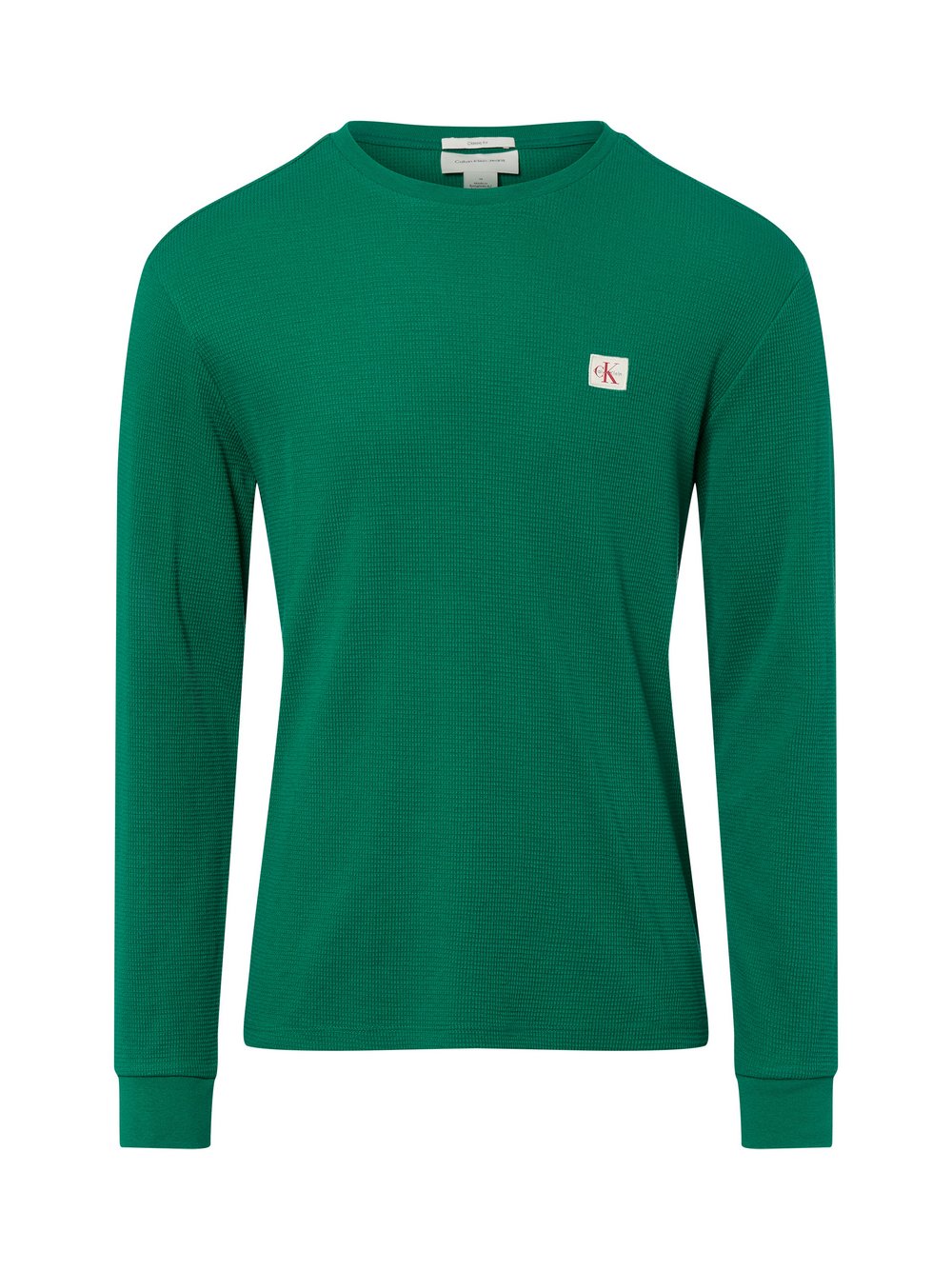 Calvin Klein Jeans Langarmshirt Herren Baumwolle grün strukturiert, S