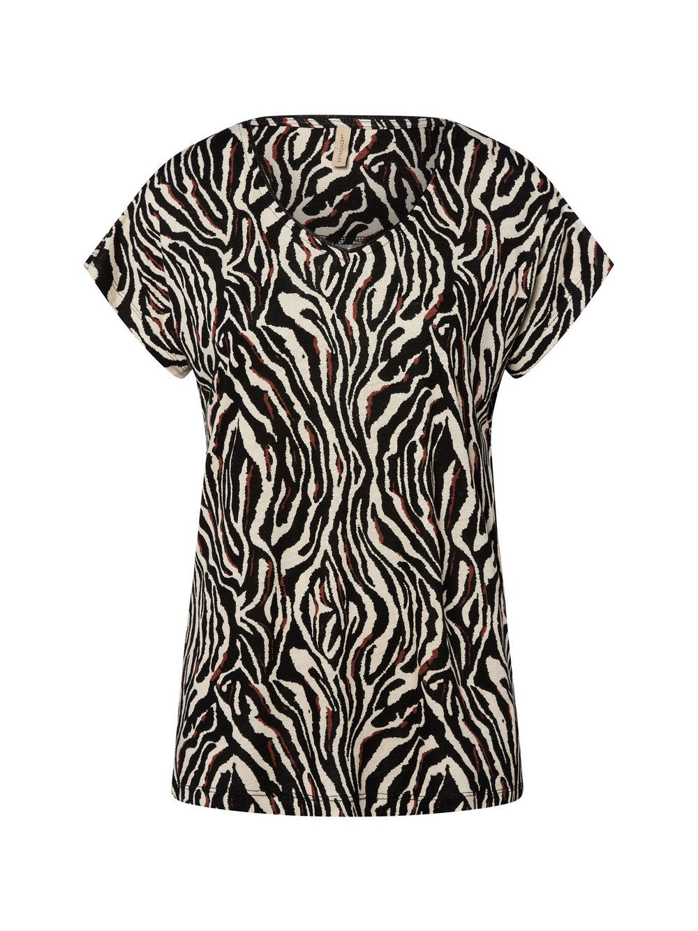 soyaconcept® T-Shirt mit Leinen-Anteil Damen mehrfarbig gemustert, S