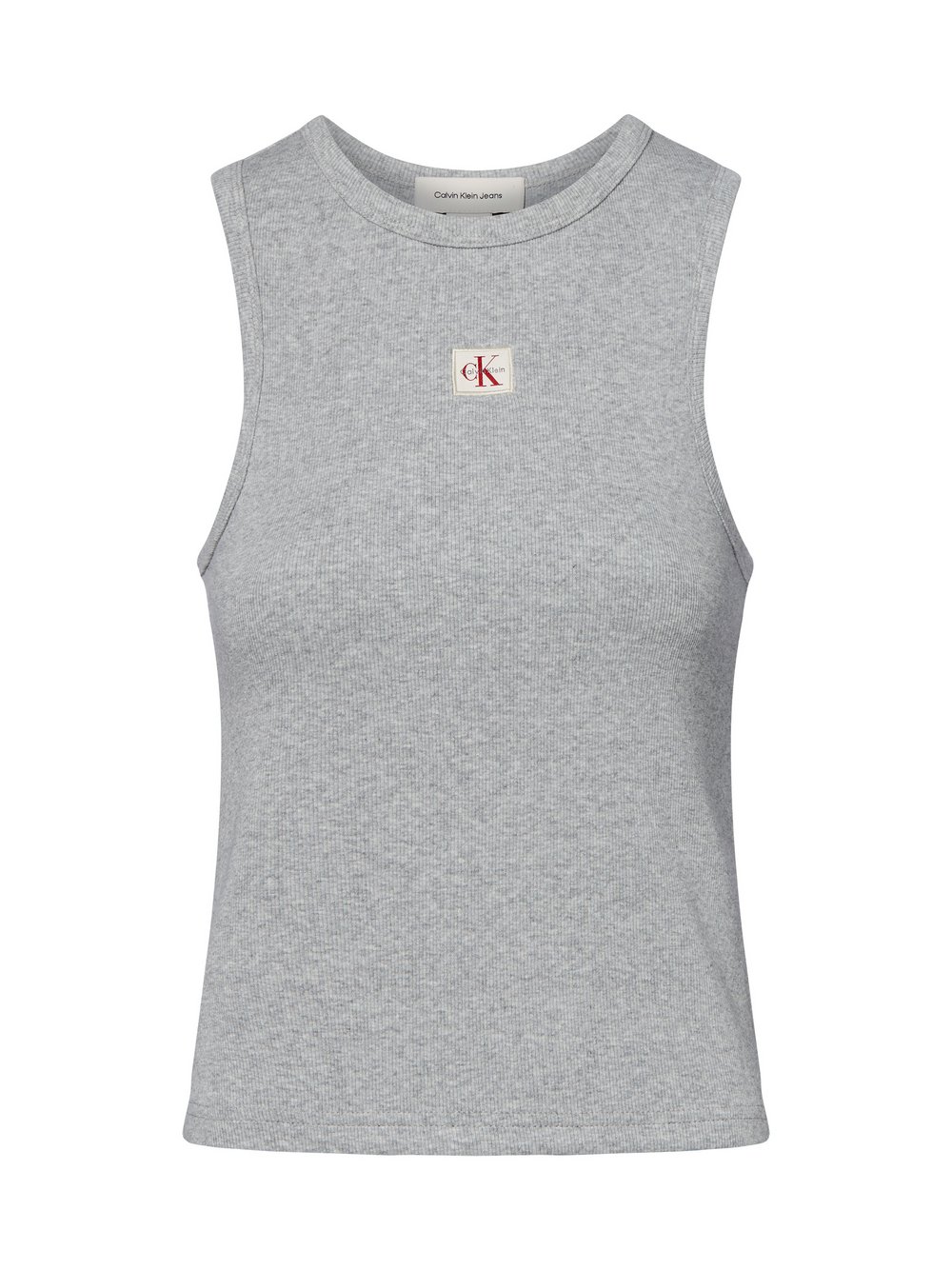 Calvin Klein Jeans Top Damen Baumwolle grau meliert, XS